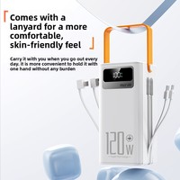 Batterie externe en plastique grande capacité 120W à charge rapide, avec affichage numérique intelligent, 100 000 mAh, lithium, best-seller transfrontalier