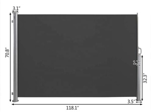 Ngoài trời Patio vườn riêng tư màn hình không thấm nước Sun Shade gió gấp mái hiên có thể thu vào với hướng dẫn hoạt động hỗ trợ khung - Product Image 2