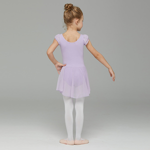 Enfants Filles <span class=keywords><strong>À</strong></span> Manches Courtes Rose Mince <span class=keywords><strong>Ballet</strong></span> Danse Justaucorps - Product Image 3