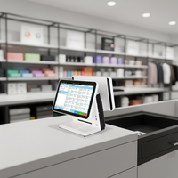 Système de point de vente tout-en-un, machine à double écran, caisse enregistreuse pour restaurant et commerce de détail, système d'exploitation Windows/Android, processeur Intel I5, garantie d'un an