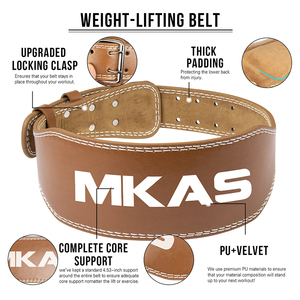 حزام دعم الخصر عالي الجودة من MKAS لرفع الأثقال والتدريب على القوة مع مشبك رافعة - Product Image 4