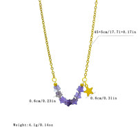 Collier pendentif étoile en pierre naturelle fait main style bohème, chaîne en acier inoxydable plaqué or 18 carats, vente en gros