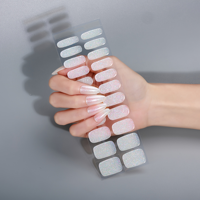 Autocollants pour ongles en gel 3D sans UV, sans lampe UV, couleur unie, pailletés, sans cuisson, auto-adhésifs, pour manucure DIY