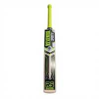 Bate de Cricket de Madera de Alta Calidad, Mango Rojo, Diseño Ambidiestro, Edición Limitada, Tamaño Adulto, Grosor de 38 mm, Peso de 2.8 lb