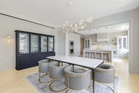Meubles de cuisine classiques sur mesure, vitrine à perles style Shaker, poignée en laiton, ensemble en MDF pour projets de villas et hôtels