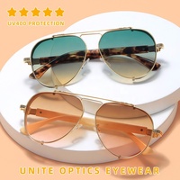 Lunettes de soleil vintage style pilote classiques à double pont surdimensionnées avec verres dégradés pour hommes et femmes – Vente en gros fabricant