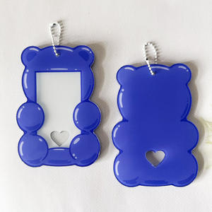 Titular de la tarjeta de <span class=keywords><strong>foto</strong></span> de acrílico transparente personalizado recortado de acrílico PC titular llaveros Photocard Display - Product Image 2