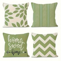 Housse de coussin décorative géométrique à feuilles vertes Kongyu Home Textiles pour salon, canapé, chaise