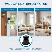 Sonnette de porte intelligente avec surveillance de sécurité, objectif optique, accès visuel, haute définition, objectif 5 millions de pixels