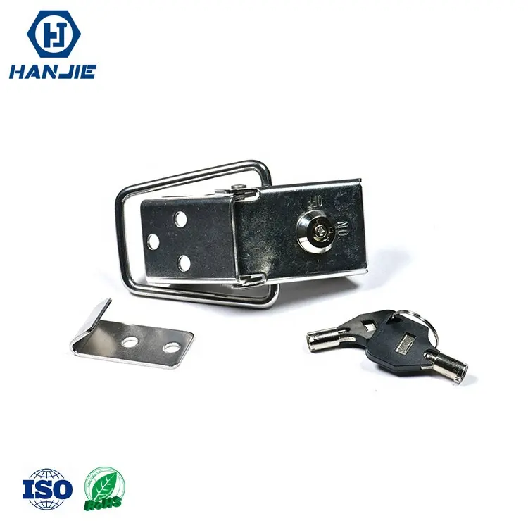 Stainless Steel Cabinet Case Safety Spring Loaded Key Lock Toggle Latch