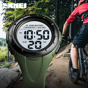 Skmei Digital Watch Men Black Military Green 3Bar Water Resistant <b>Led</b> <b>Backlight</b> Dual Time Alarm Sports Watch - Product Image 3