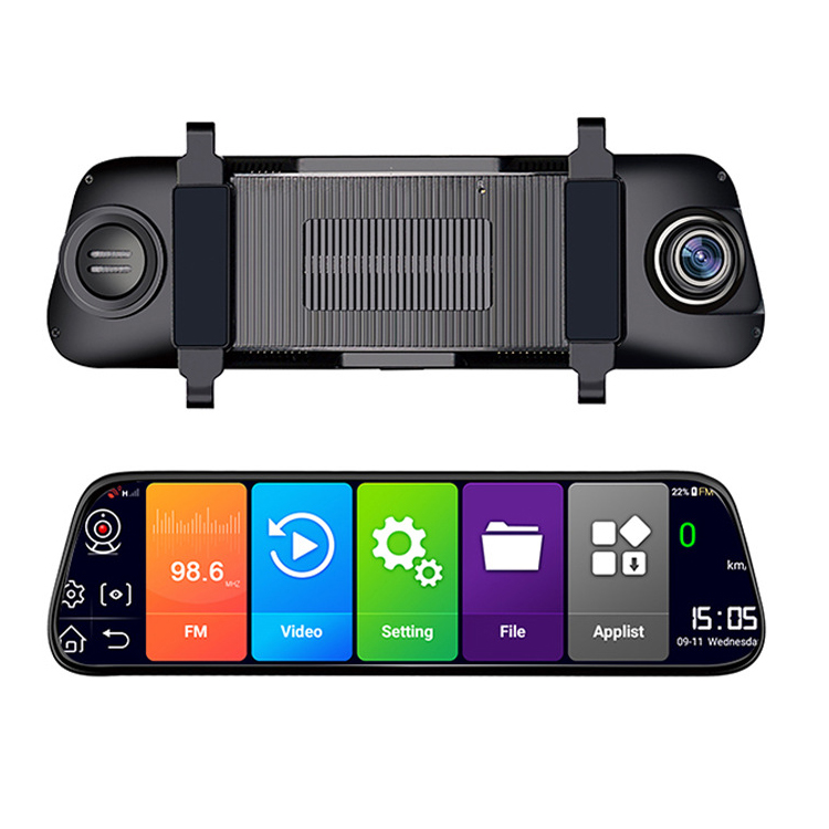 EGO 10 Inch Dual Lens Car Dash Cam ADAS Rearview Mirror Camera 4G Wifi GPS Android Dash camera
