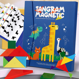 <span class=keywords><strong>Libro</strong></span> Puzzle Magnetico Colorato in Legno <span class=keywords><strong>Montessori</strong></span> per Educazione Precoce, Gioco Tangram per Bambini - Product Image 2