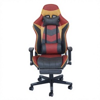 Chaise de bureau pivotante et réglable en hauteur en PU, design racing, pour grands et grands-tailles, idéale pour le gaming sur ordinateur, en promotion, avec fonction rotative