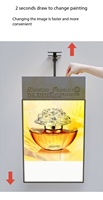 Boîte à lumière LED en alliage d'aluminium sur mesure, haute luminosité, ultra-mince, suspendue, décorative, pour affichage de menus en restaurant et commerce de détail