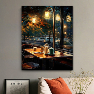 Dipinti <span class=keywords><strong>a</strong></span> mano <span class=keywords><strong>poster</strong></span> e stampe decorazioni per la <span class=keywords><strong>casa</strong></span> per adulti pittura su misura dai numeri scenario Cafe di notte per adulti - Product Image 2