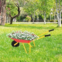 Vente en gros, jouet de jardin d'extérieur robuste pour enfants, brouette avec poignées en caoutchouc, bon pour le sable, outils de neige