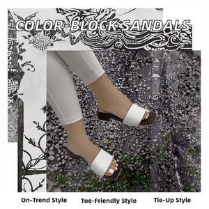 Nouvelles sandales à enfiler pour femme, à épaules dénudées, color-block, en PU, semelle extérieure en caoutchouc, tendance et polyvalentes pour l'extérieur, tailles 37-42 - Product Image 2