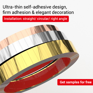 Bandes Décoratives Autocollantes Effet Miroir Or en Acier Inoxydable 201 <span class=keywords><strong>pour</strong></span> Fond Mural et Cadre – Stock Disponible - Product Image 2