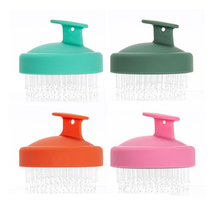 Cepillo de Masaje para Cuero Cabelludo de Doble Uso, para Cabello Húmedo y Seco, de ABS y Nylon, en Colores Verde Menta, Verde Militar, Naranja y Rosa - Product Image 1