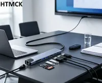 Hub USB 3.0 C 8-en-1 avec 4K pour lecteur de carte RJ45 SD/TF, adaptateur Type C à charge rapide PD