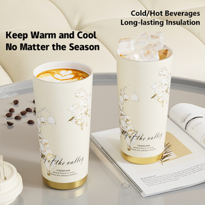 Tasse à café isotherme sous vide 500 ml avec procédé de marquage à chaud 3D, intérieur en acier inoxydable 316L avec revêtement céramique, couvercle en PP compatible alimentaire - Product Image 2