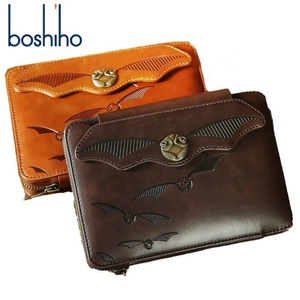 Boshiho Handmade Vintage Leather <b>Wallet</b> with Zipper Closure Customized Pattern Card Coin Purse Durable <b>RFID</b> Protected Holder - Product Image 1