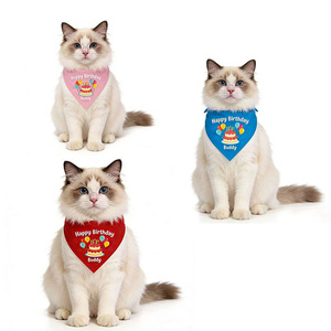 Yisi Pet Triangular Scarf Printed Birthday Bib For Cats Dogs Party Accessory - Product Image 2