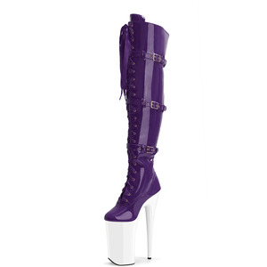 <span class=keywords><strong>Stivali</strong></span> Alti in <span class=keywords><strong>Pelle</strong></span> Rosa da 26cm per Regina del Sesso, Travestiti, Spogliarelliste, Scarpe Fetish per Pole Dance, Scarpe da Palcoscenico per Nightclub - Product Image 3