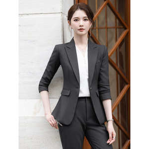 Women's Business Suit Set Three Quarter Sleeve Worsted Anti-Wrinkle Formal Autumn Wear - Product Image 4