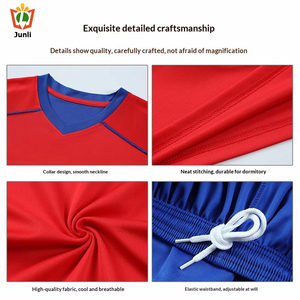 Set di Uniformi da Calcio Personalizzabili per Club/Squadre Nazionali, Maglia da Allenamento a Maniche Corte in Poliestere - Product Image 3