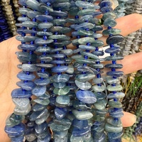 Perles plates irrégulières en améthyste naturelle, aigue-marine et lapis-lazuli 8*10mm en gros pour la fabrication de bijoux