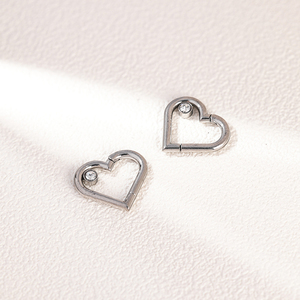 ASTM F136 segmento cuore <span class=keywords><strong>naso</strong></span> anello Clicker oro placcato <span class=keywords><strong>argento</strong></span> 8mm titanio a forma di cuore <span class=keywords><strong>Piercing</strong></span> al <span class=keywords><strong>naso</strong></span> - Product Image 4
