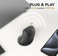 Souris ergonomique IClever WM101, souris verticale sans fil avec 4 niveaux de DPI réglables, 6 boutons pour ordinateur portable, PC, ordinateur de bureau