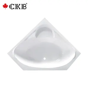 CKB Traditional Triangle Design White Bathroom With Seat ABS Soaking Drop In Bathtub