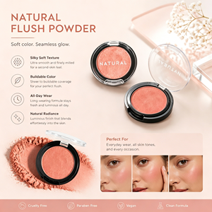 Custom Shimmer Glitter Blush Powder Silky Smooth Fine Blush High Pigment Beauty Blusher Cosmetics Wholesale - Product Image 5