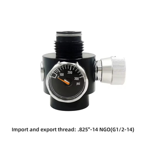 0-200psi Air & CO2 Regulator for .825"-14NGO G1/2-14 <b>Threads</b> Tank Cylinder Grinder Type - Product Image 5