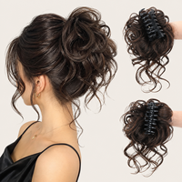 Extensions de cheveux synthétiques à pince pour queue de cheval, chignon désordonné pour femme