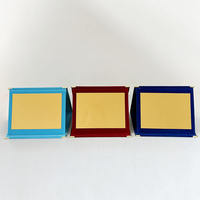 Vente en gros de plaque en velours bleu rouge turquoise plaque de certificat en velours pliable avec plaque en or MH-MJ0029