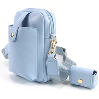 Sac bandoulière mini chic en cuir PU bleu clair pour femme, pochette téléphone, expédié depuis l'entrepôt étranger