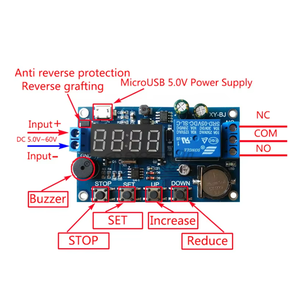 XY-BJ DC5-60V thời gian thực Relay Module hẹn giờ kiểm soát chuyển đổi chậm trễ Relay Với còi báo động - Product Image 2