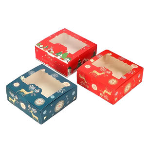 Emballage de boîte à gâteaux de Noël élégant Boîte-cadeau sur le thème des vacances <span class=keywords><strong>pour</strong></span> la boulangerie et la <span class=keywords><strong>confiserie</strong></span> - Product Image 1