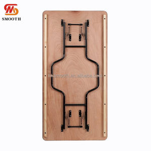 SMOOTH Hot Sales <b>Wood</b> Hotel Table Wholesale <b>Wood</b> Folding Rectangular & Round Banquet Tables for Wedding Event Party Table - Product Image 4