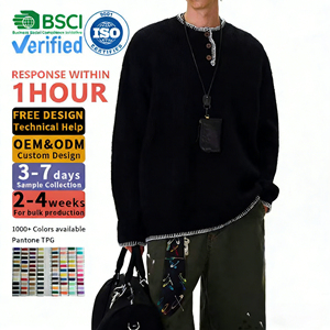 HZ Fornitore all'ingrosso di maglioni da <span class=keywords><strong>uomo</strong></span> personalizzati, pullover lavorati a maglia con fantasia, casual, oversize, streetwear, giacca imbottita in maglia - Product Image 1