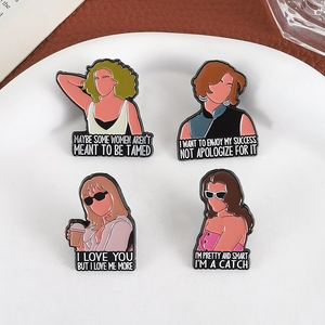 Pins Esmaltados Personalizados de Personajes de Series de TV Románticas y de <span class=keywords><strong>Comedia</strong></span>, Broche 'I Love You But I Love Me More', Insignia para Solapa de Ropa, Regalo para Fans - Product Image 3