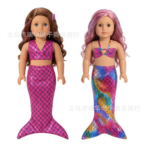 Conjunto de Ropa de Muñeca Princesa Sirena, Disfraz para Muñeca de 18 <span class=keywords><strong>Pulgadas</strong></span>, Ropa para Muñeca Americana de <span class=keywords><strong>43</strong></span> Centímetros, Vestido y Accesorios - Product Image 5