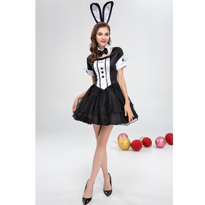 Black Fancy <b>Bunny</b> <b>Costume</b> <b>Women's</b> Cosplay Dress with Skirt Necklace Headpiece for Party Stage Performance Cross-Border Source - Product Image 3