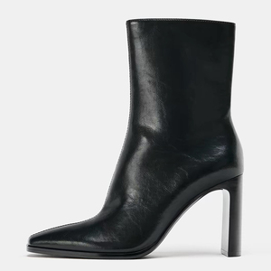 Petites bottines confortables à talon épais <span class=keywords><strong>pour</strong></span> femmes, style western, à bout carré, à enfiler - Product Image 3