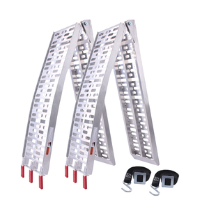 Rampe de chargement pliante en aluminium pour vtt, 1,500lbs avec <span class=keywords><strong>sangle</strong></span> à <span class=keywords><strong>cliquet</strong></span> de sécurité pour remorques, camions, tondeuse à gazon, Dirt Bike - Product Image 1