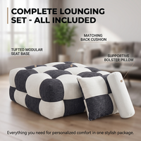 Canapé modulaire carré moderne en tissu compressé sous vide, une place, rembourré, pour salon et appartements
